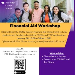 Flyer for Financial Aid Workshop